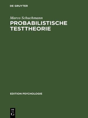 cover image of Probabilistische Testtheorie